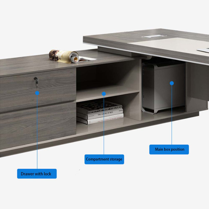 Inbox Zero Liniyah 2 Piece Rectangle Computer Desk Office Set with